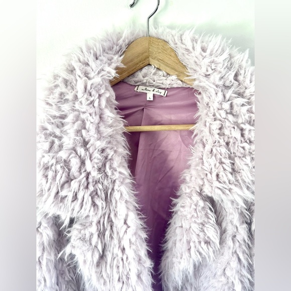 Willow & Clay Lilac Purple Faux Fur Shaggy Teddy Jacket Size Coat - Picture 6 of 12
